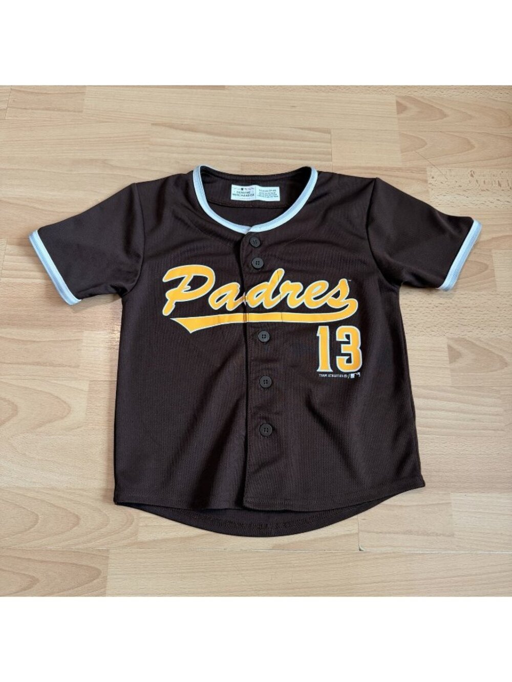 Majestic San Diego Padres Toddler Jersey XS Brown MLB Baseball Kids Button